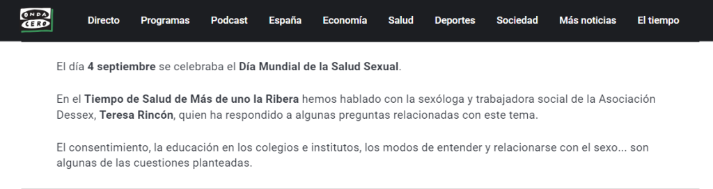 Teresa Rincón Sexóloga Valencia